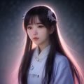 数据分析师苏雨的职业照，女性，长发，手持平板电脑，背景为数据可视化大屏